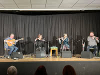 Matt Griffin, Éilís Kennedy, Teresa Horgan and Michael Coult at Dingle Folkfest at Bürgerhaus Bornheide in Hamburg, Germany, on 25 January 2026; photo Reinhard Zierke