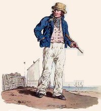 Sailor in short jacket and white trousers