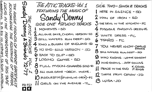 Sandy Denny Trevor Lucas The Attic Tracks